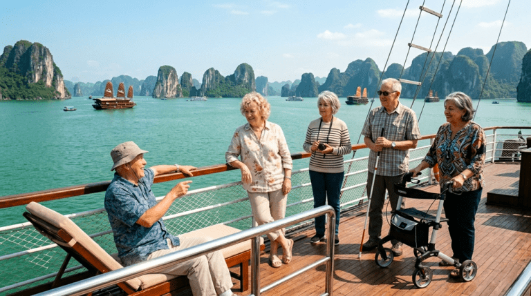 Senioren in Halong Bay
