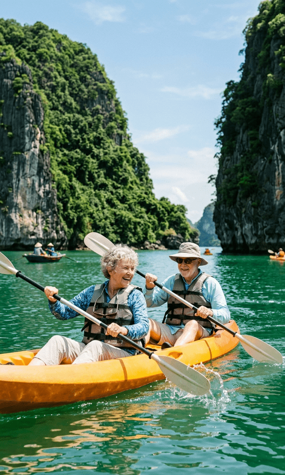 Kayakken in Halong Bay