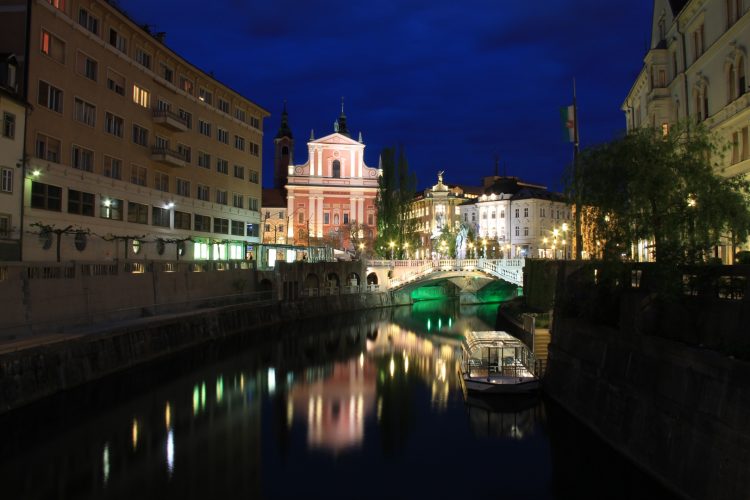 Ljubljana slovenie by night